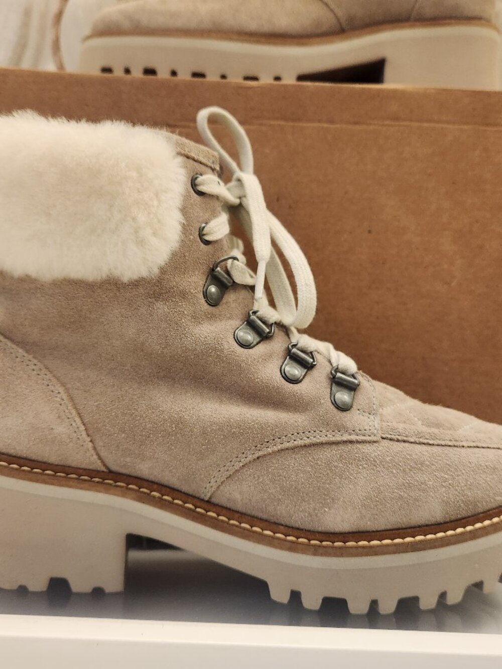 Johnston and Murphy " Emmalynn" Taupe Suede Hiking boots. Size 6